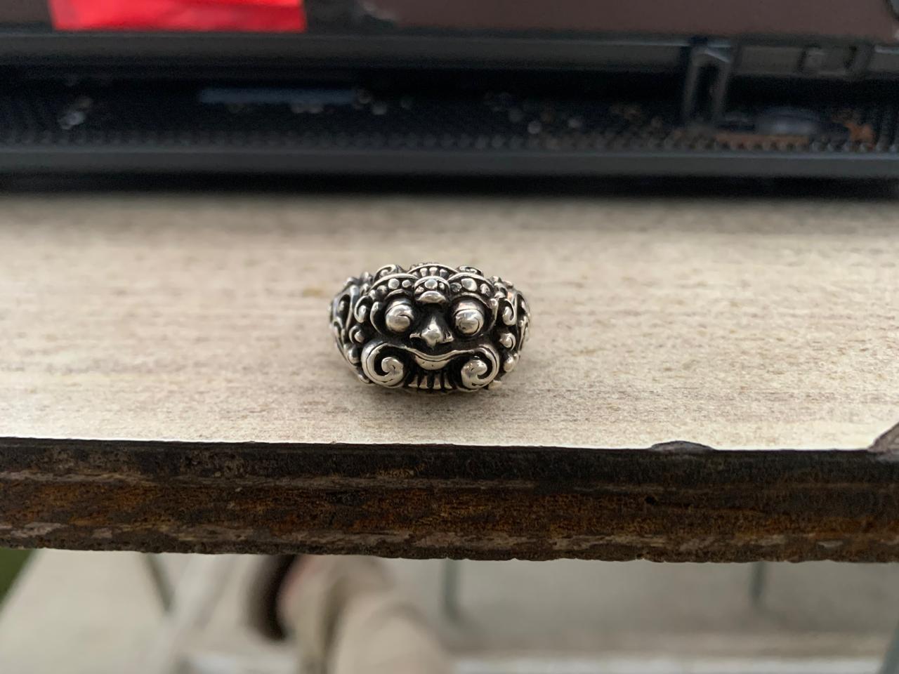 Balinese Barong Guardian Ring — Sterling Silver